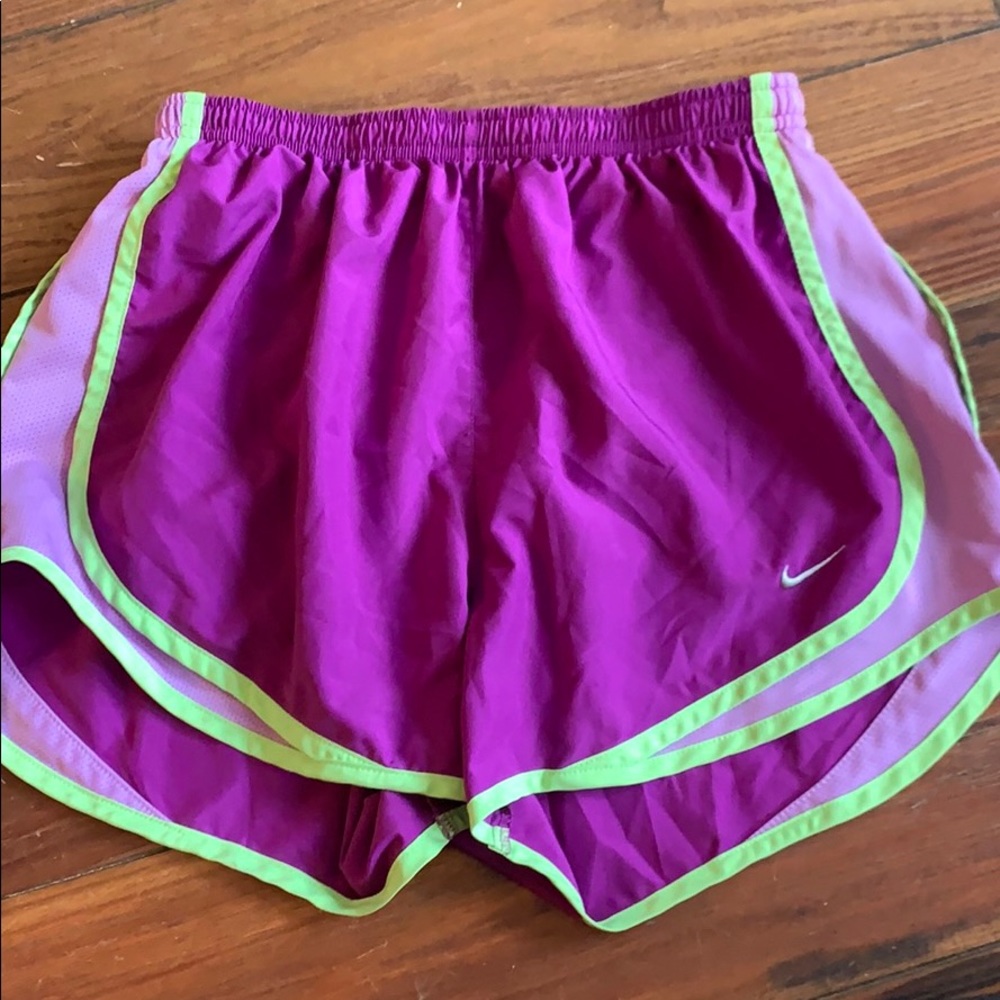 Nike purple green athletic shorts small
